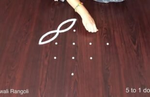 Simple Kolam for Karthigai Deepam