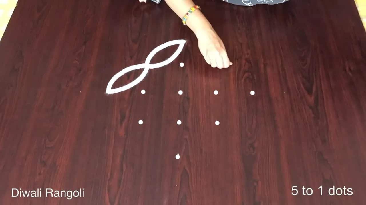 Simple Kolam for Karthigai Deepam