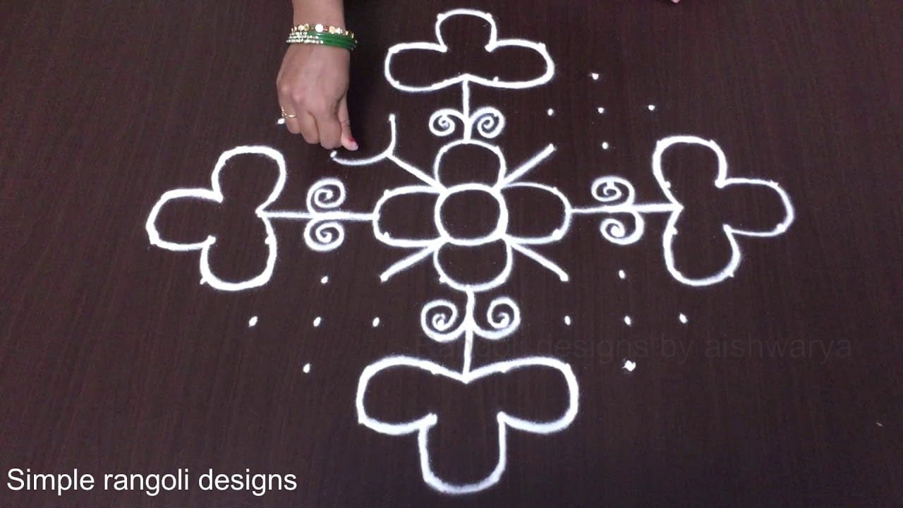 Simple Kolam Patterns With 12×2