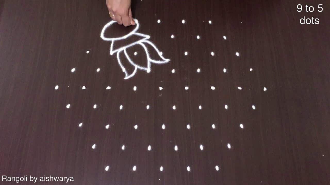 Simple Kolam With 9 5