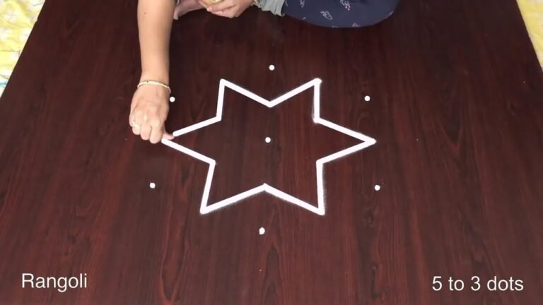 flower kolam with dots