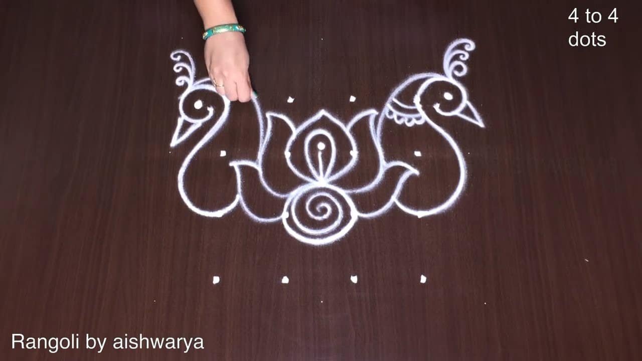 Simple Mayil Kolam Designs