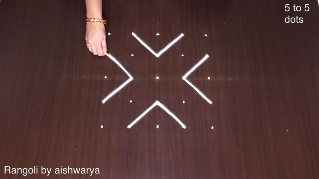 Simple Muggulu Chukkala Tho