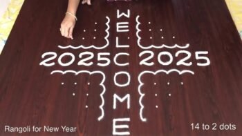 Simple New Year Rangoli With Dots