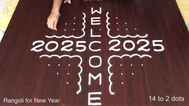 New Year rangoli with dots