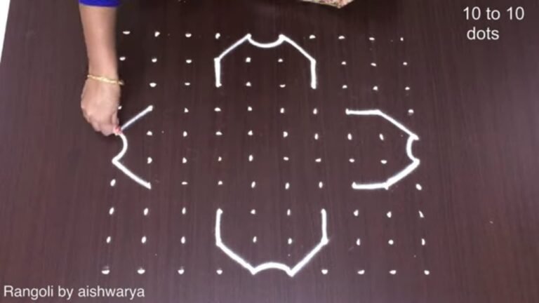 10 dots padi rangoli