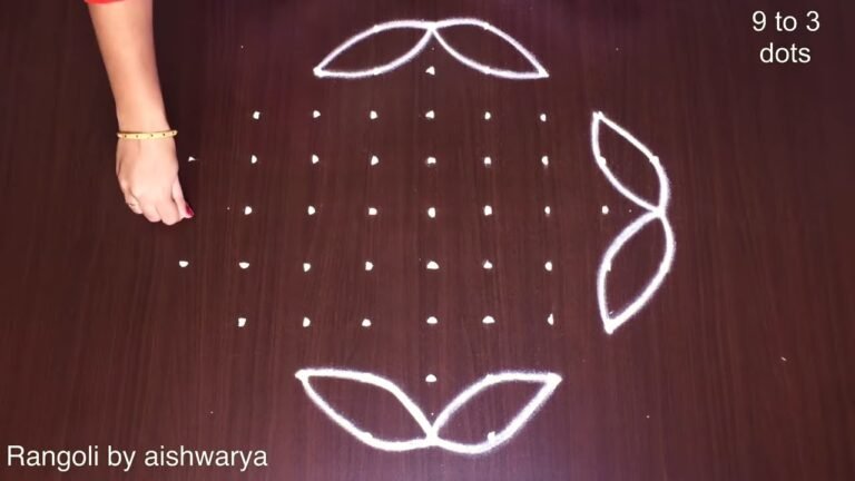 9×3×3 dots flower kolam