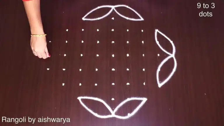 9×3×3 dots flower kolam