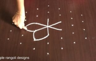 Simple Rangoli Design With 7-4 Dots