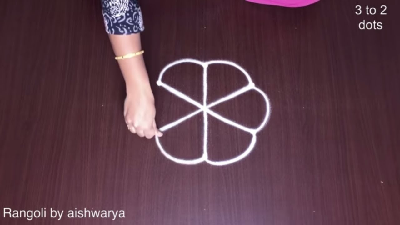 Simple Rangoli Designs 3 Dots latest