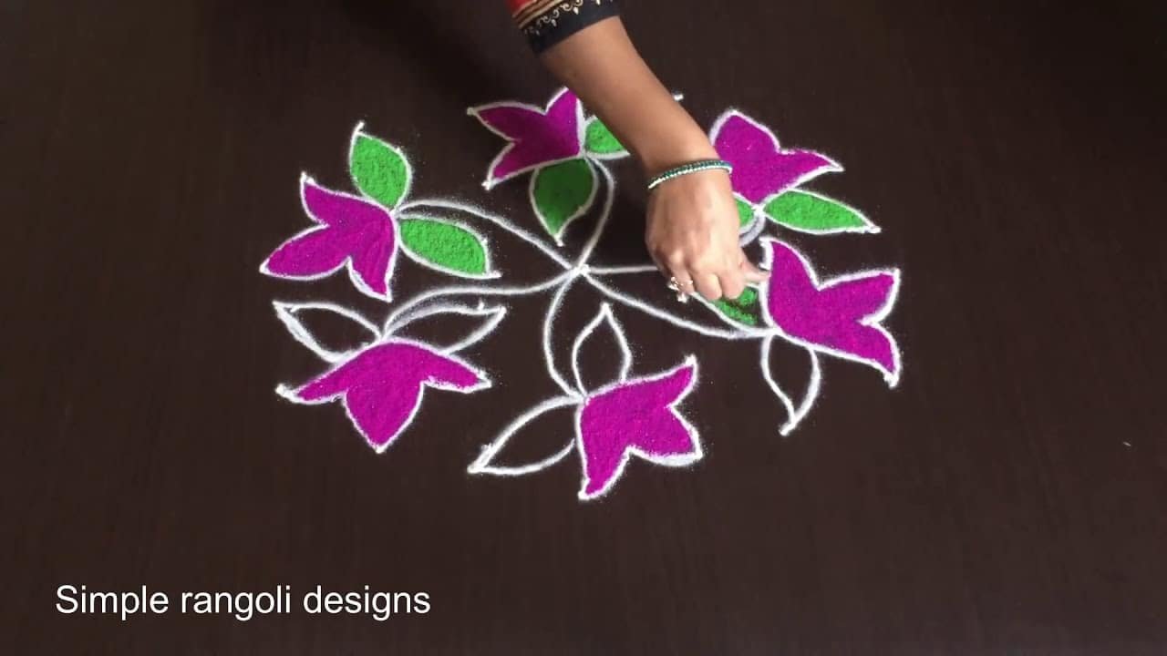 Simple Rangoli for Vasant Panchami