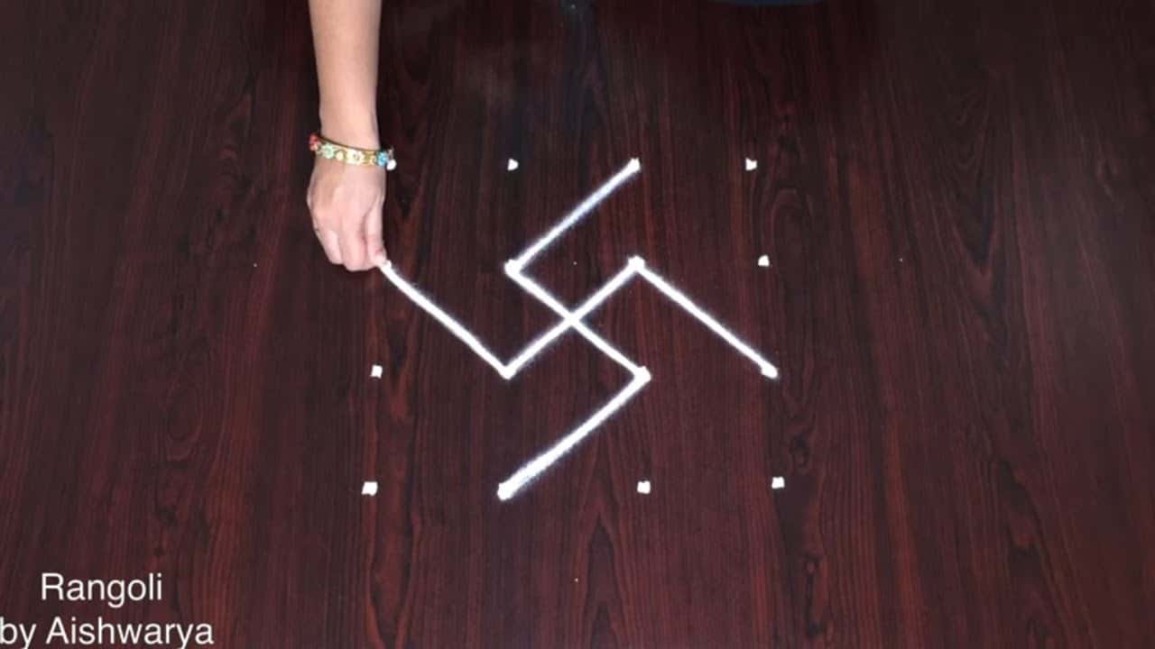 Simple Rangoli Kolam For Beginners