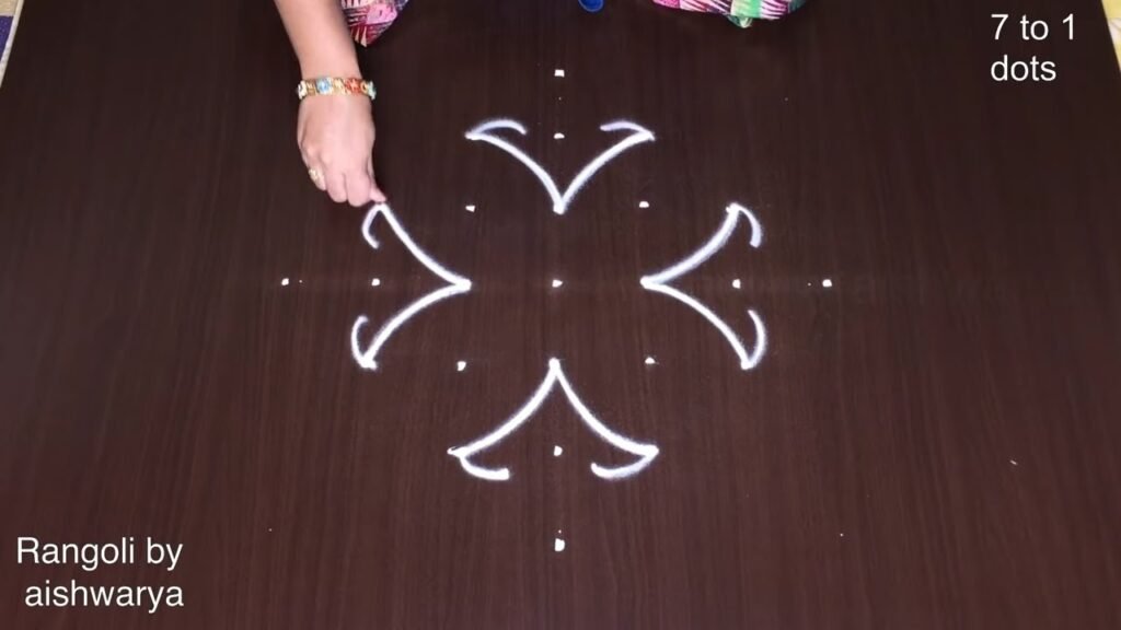 7×1 dots rangoli