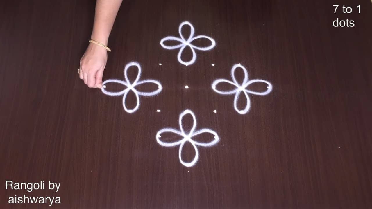 Simple Rice Flour Rangoli