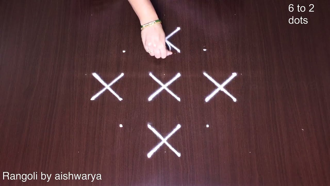 Simple Rice Flour Small Padi Kolam