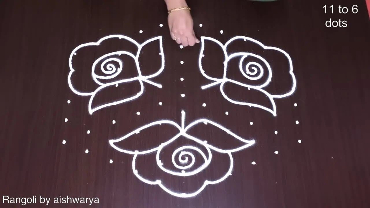 Simple Rose Flower Muggulu