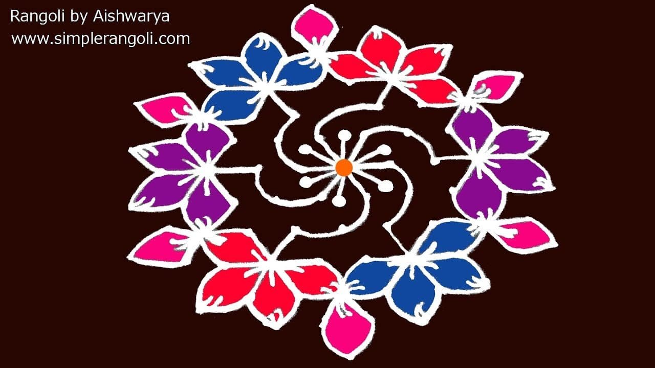 Simple Teej Festival Rangoli