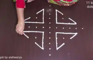Simple Triangle Kolam Basic Muggulu