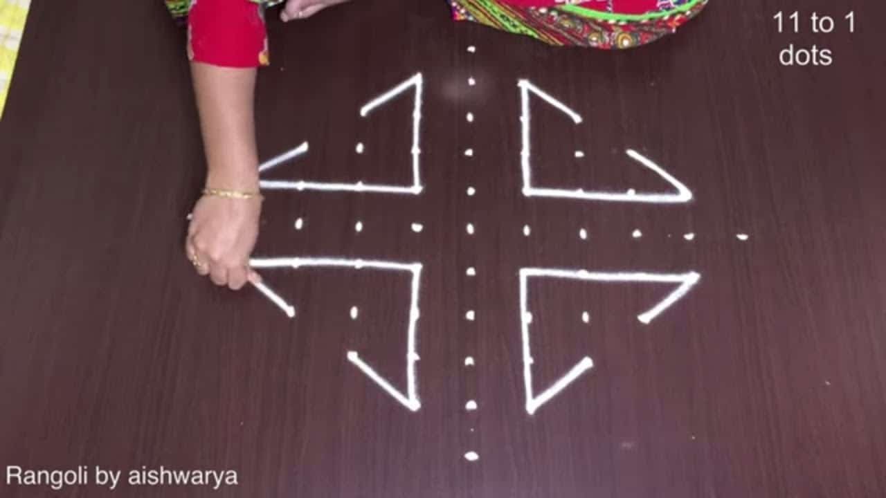 Simple Triangle Kolam Basic Muggulu