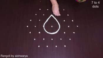 Single Diya Kolam With 7×4