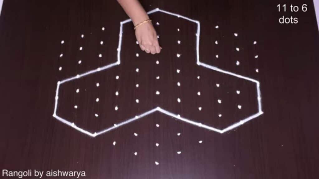 six diyas kolam