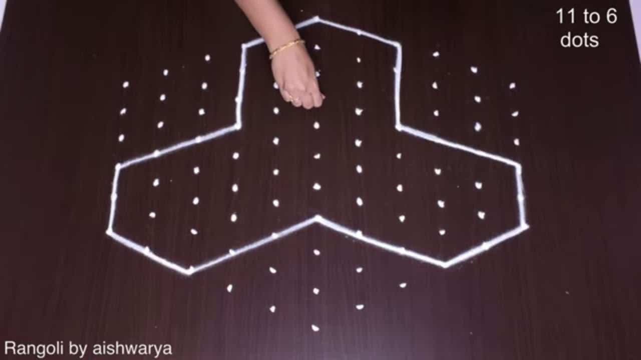 Six Diyas Big Kolam