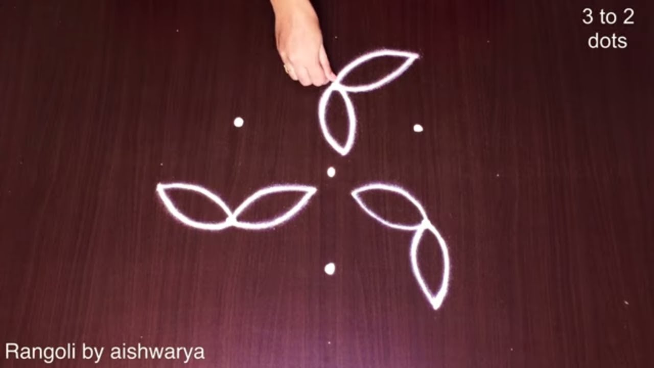 Small and Easy Flower Rangoli Designs 3 to 2