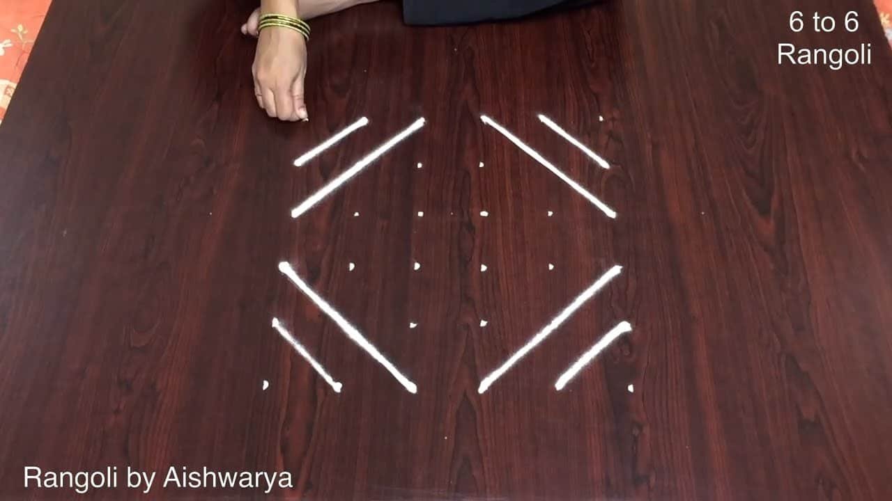 Small Beautiful Flower Aishwarya Ki 6 to 6 Rangoli