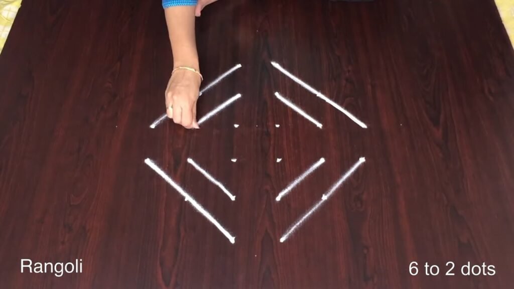 6×2 dots chukki rangoli