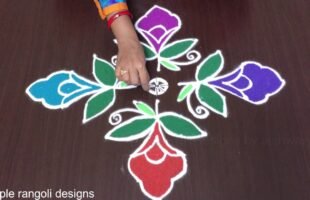 Small Flowers Kolams 11 1 Dots