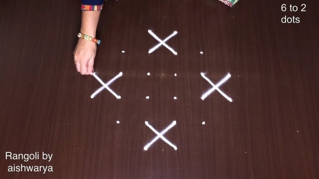 6×2×2 dots apartment rangoli