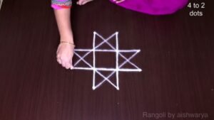 4 to 2 dots Rangoli Designs