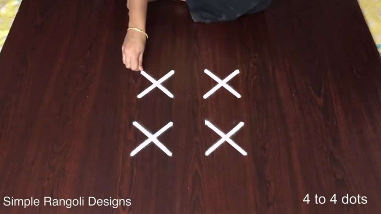 Small Rangoli Designs With 4 Dots