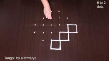 Small Simple Muggulu 6x2x2 Easy Kolam