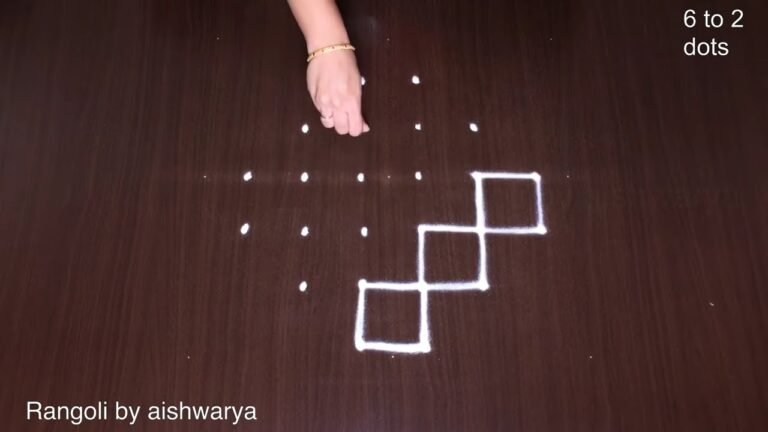 Small Simple Muggulu 6x2x2 Easy Kolam