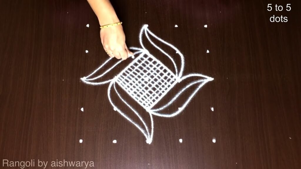 5×5 dots traditional kolam