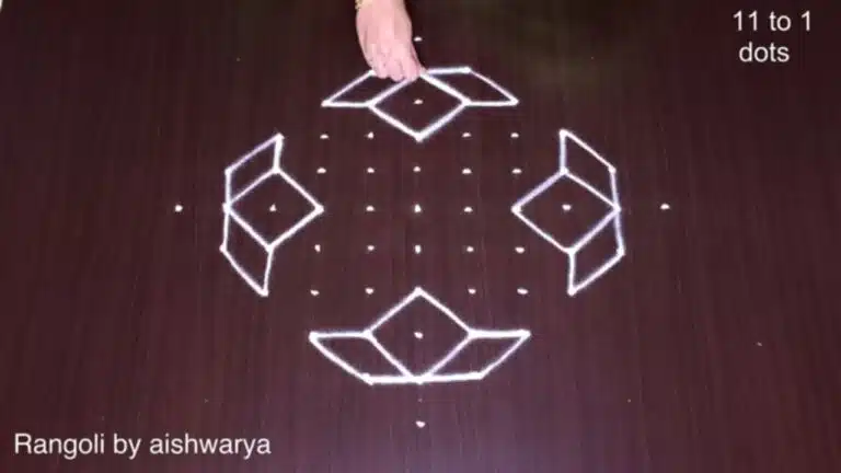 kolam with 11 dots