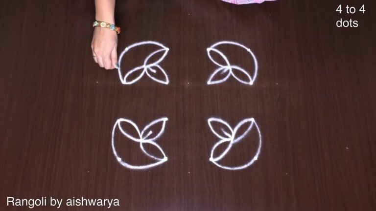 deepam kolam with 4 dots