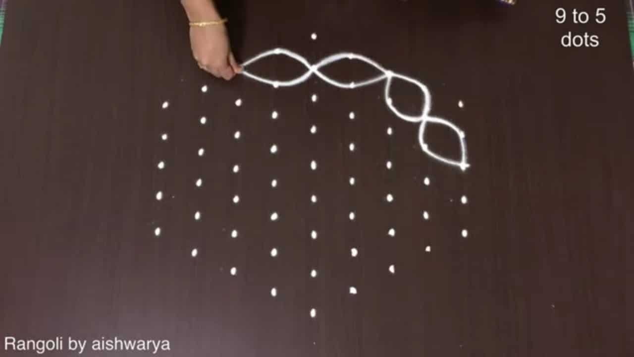 Sravanamasam Friday Rangoli With 9 Dots