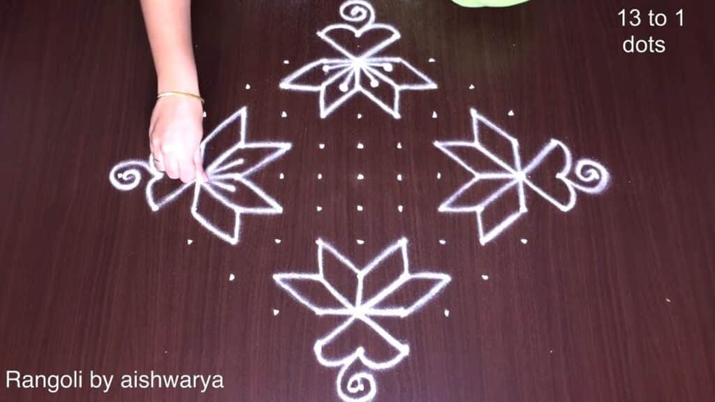 13×1 dots Sravanamasam muggulu