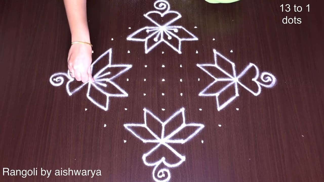 Sravanamasam Muggulu Designs 13 by 1