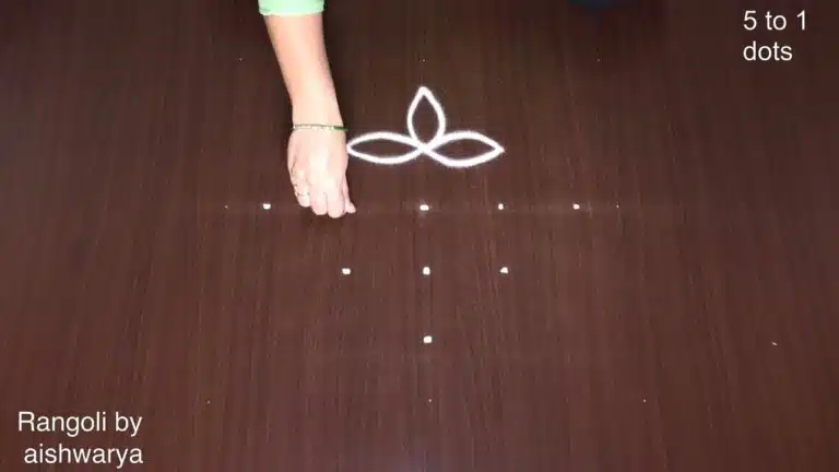 Sravanamasam muggulu with 5 dots