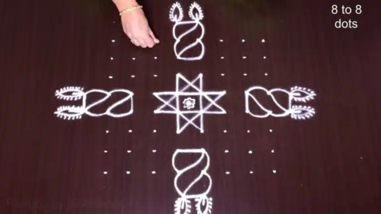 Star and Candle Kolam for Christmas