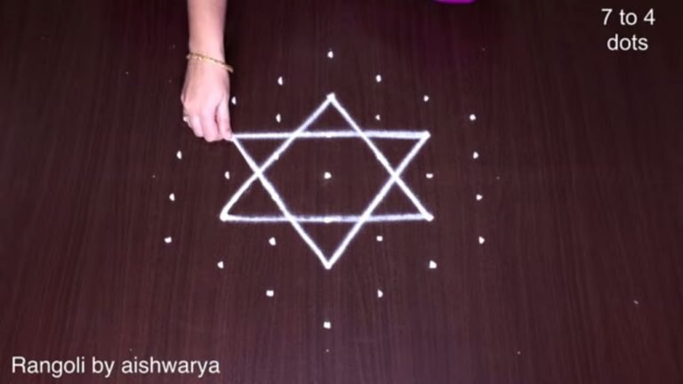 star rangoli with 7 dots