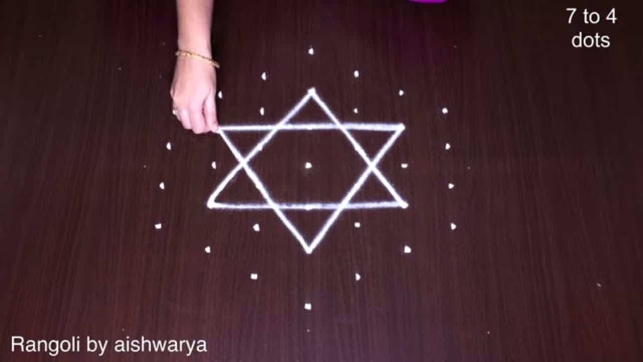 Star Designs Rangoli With 7
