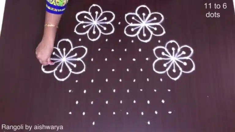 11×6 dots star kolam