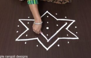 Star Kolam for Kartik Purnima 7 SE 4 Dots
