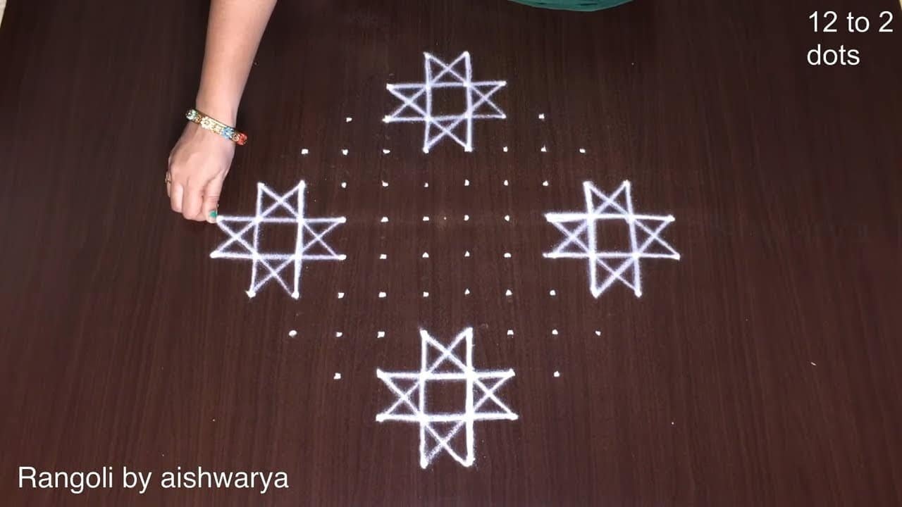 Star Rangoli Kolam Designs 12×2