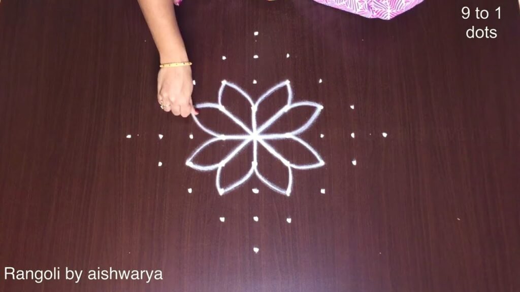 9×1 dots rangoli