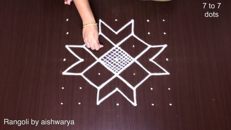 7×7 straight dots Telugu muggulu